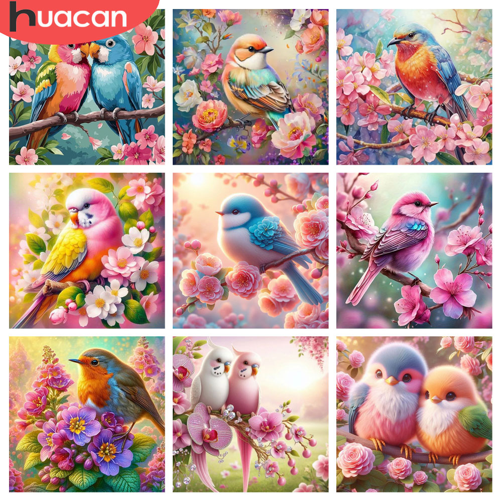Resin Art Of Rose - HUACAN Pittura Diamante Uccello Fiore Animale