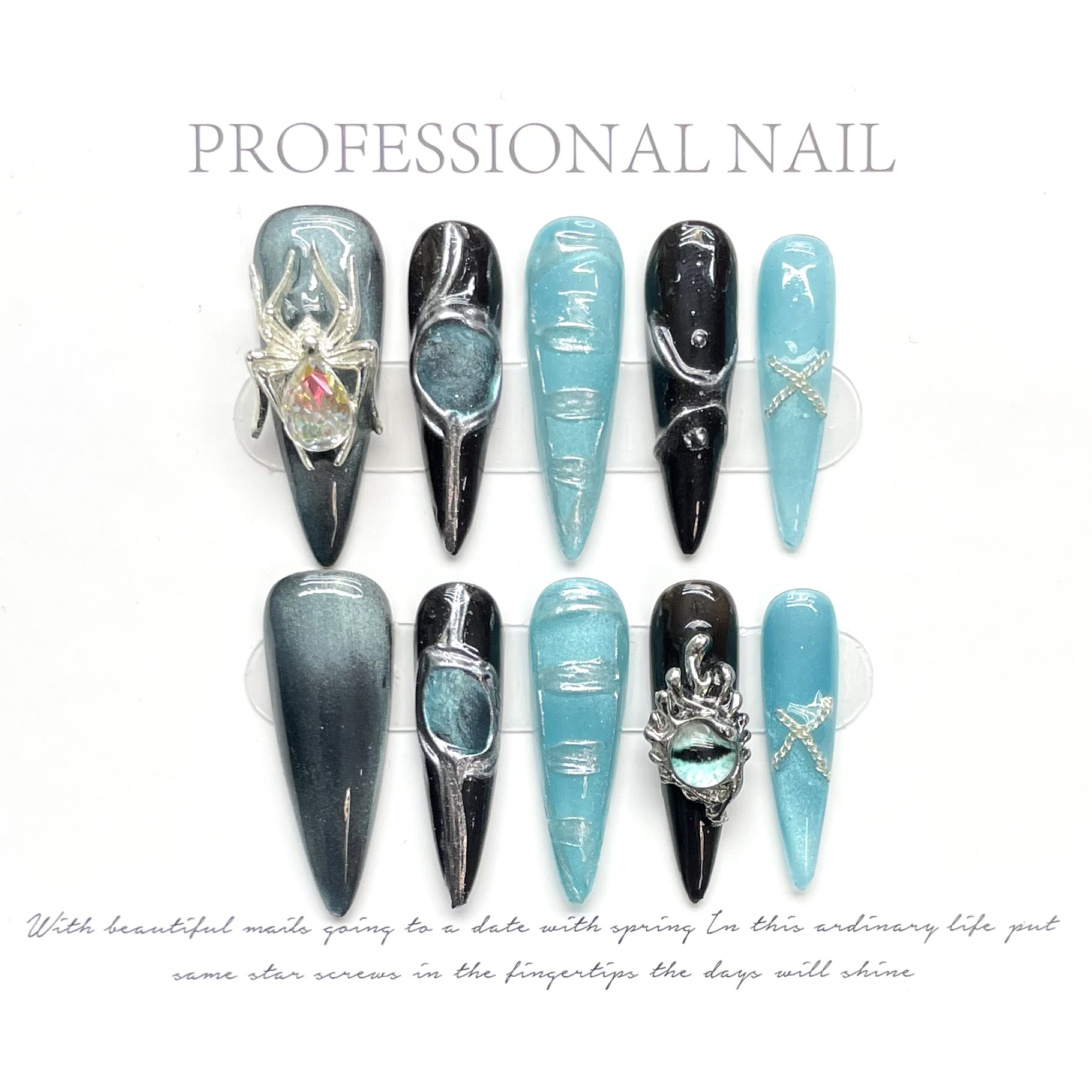 Resin Art Glitter - Stampa fatta a mano sulle unghie