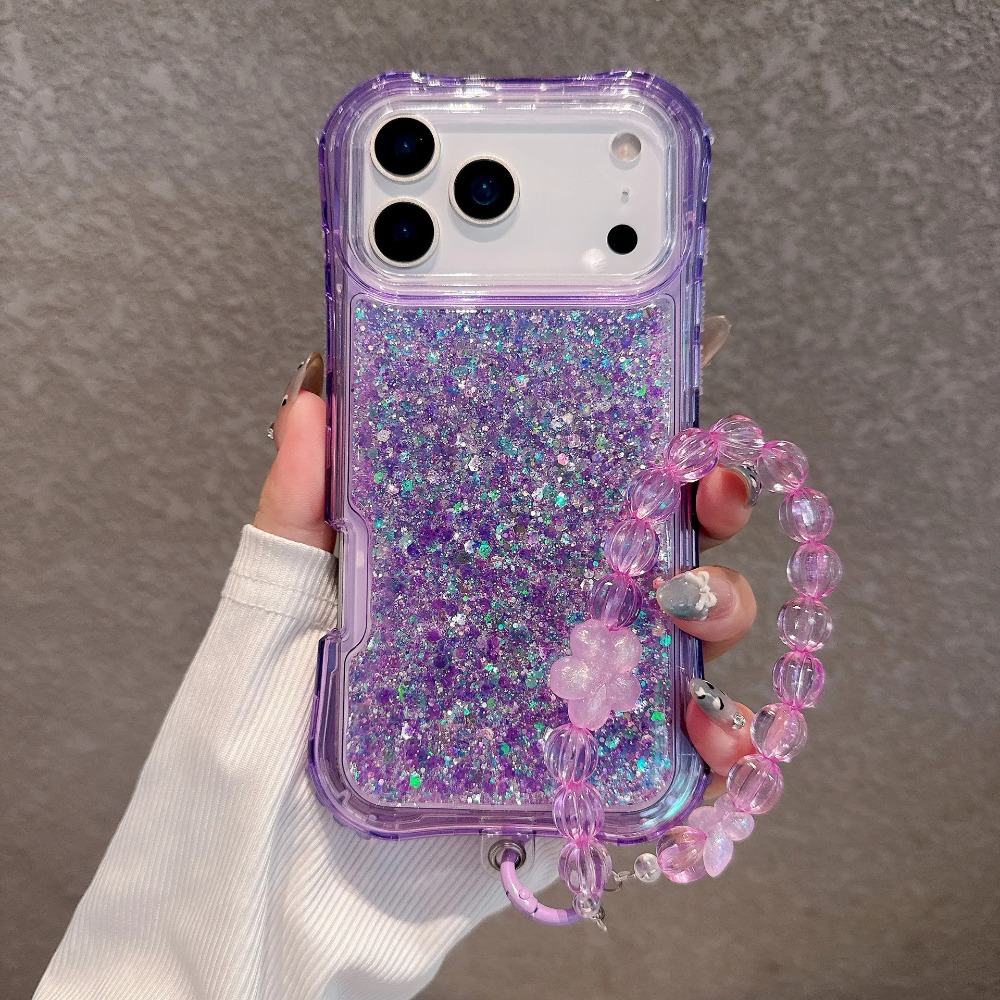 Resin Art Glitter - Custodia Trasparente di Lusso con Catena