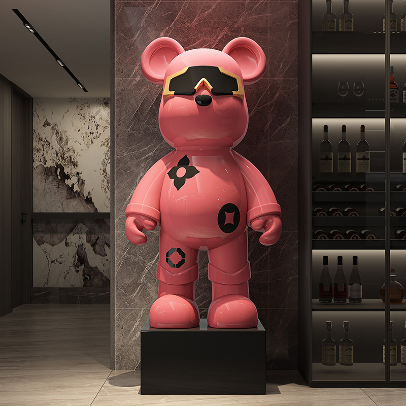 Resin Art In Floor - Luce di lusso rosa orso violento