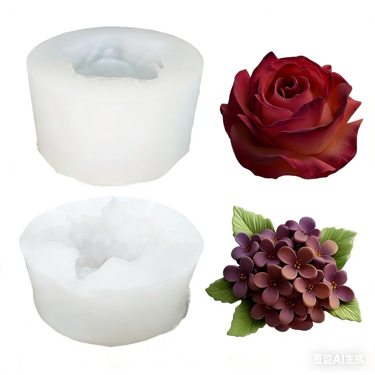 Resin Art Of Rose - 2 pezzi di stampi in silicone