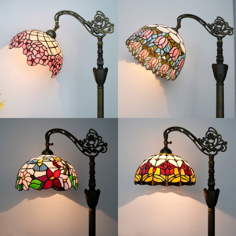 Resin Art In Floor - Lampade da Terra Tiffany con Fiori,