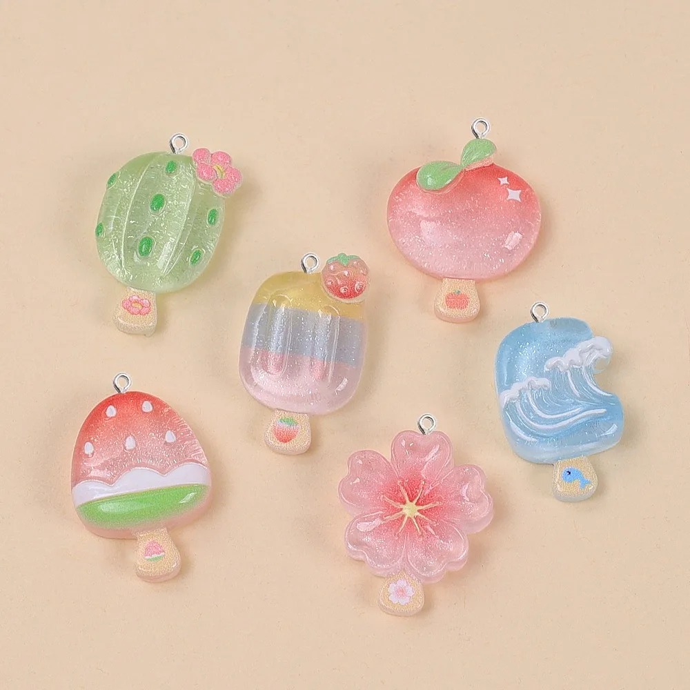 Resin Art Glitter - 10 Pezzi Ciondoli in Resina Kawaii